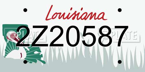 2Z20587 Louisiana License Plate