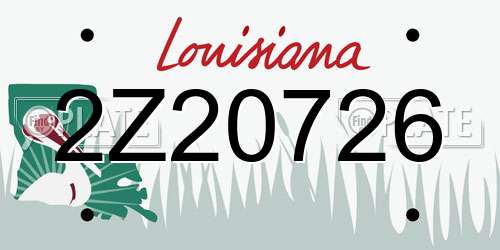 2Z20726 Louisiana License Plate
