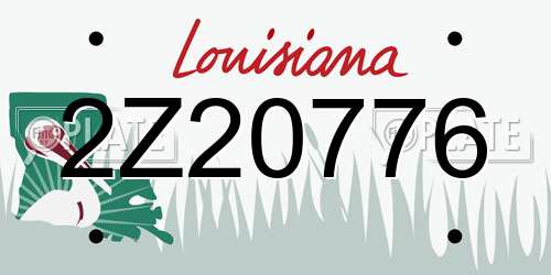 2Z20776 Louisiana License Plate