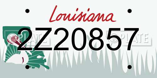 2Z20857 Louisiana License Plate
