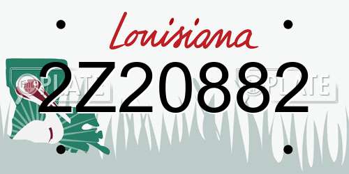 2Z20882 Louisiana License Plate