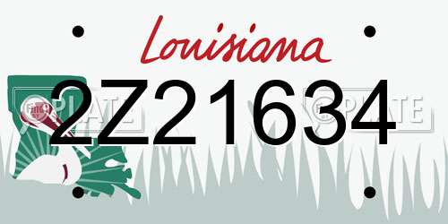 2Z21634 Louisiana License Plate