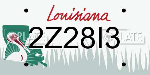 2Z28I3 Louisiana License Plate