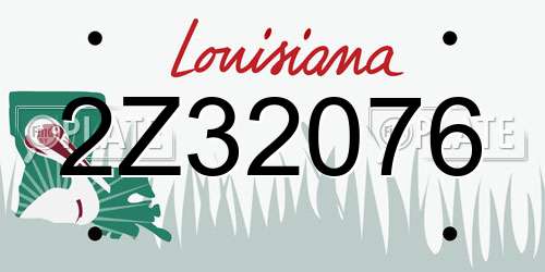 2Z32076 Louisiana License Plate