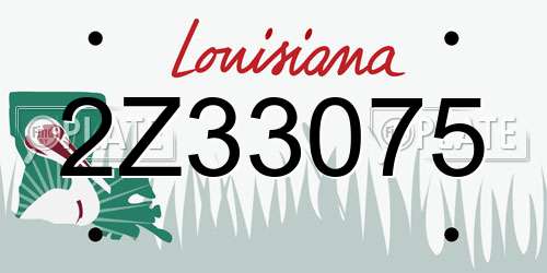 2Z33075 Louisiana License Plate