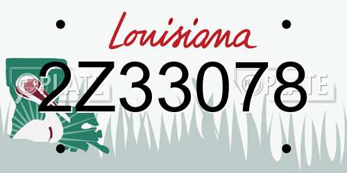 2Z33078 Louisiana License Plate