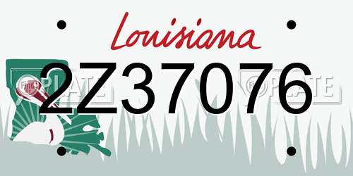 2Z37076 Louisiana License Plate