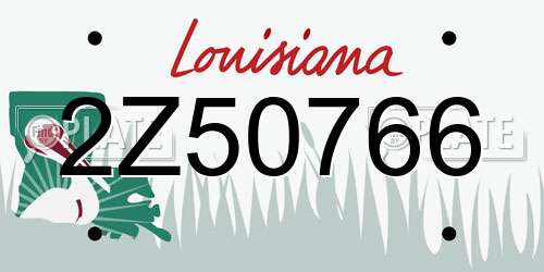 2Z50766 Louisiana License Plate