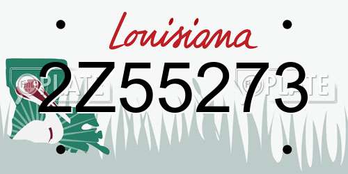 2Z55273 Louisiana License Plate