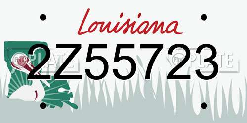 2Z55723 Louisiana License Plate