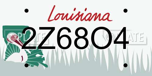 2Z68O4 Louisiana License Plate