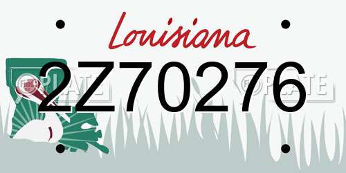 2Z70276 Louisiana License Plate