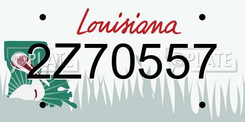 2Z70557 Louisiana License Plate