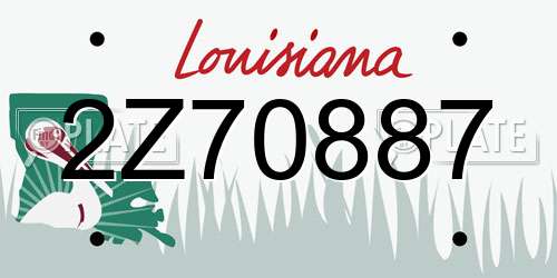 2Z70887 Louisiana License Plate