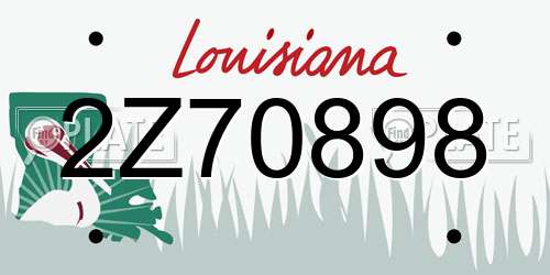 2Z70898 Louisiana License Plate