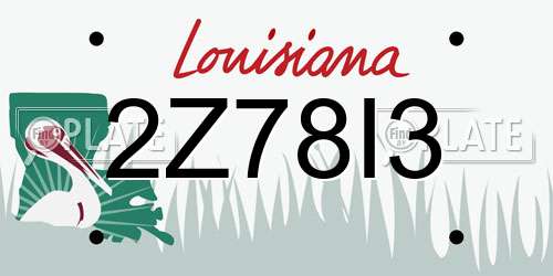 2Z78I3 Louisiana License Plate