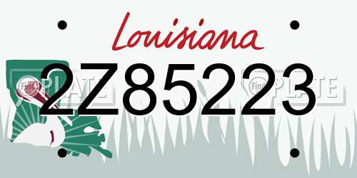 2Z85223 Louisiana License Plate