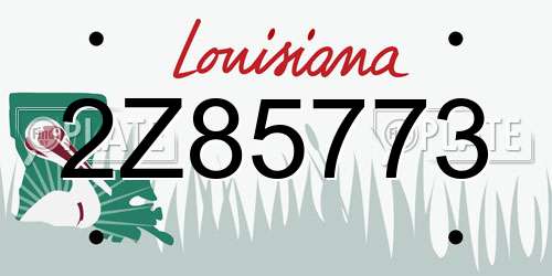 2Z85773 Louisiana License Plate