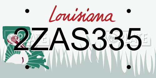 2ZAS335 Louisiana License Plate