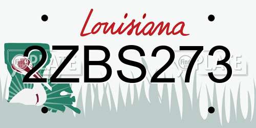 2ZBS273 Louisiana License Plate