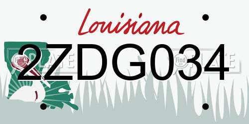 2ZDG034 Louisiana License Plate