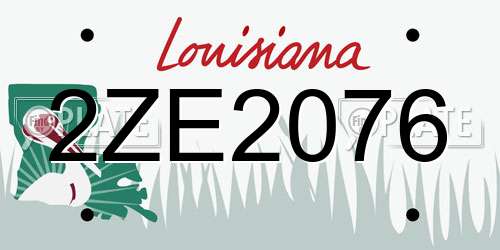 2ZE2076 Louisiana License Plate