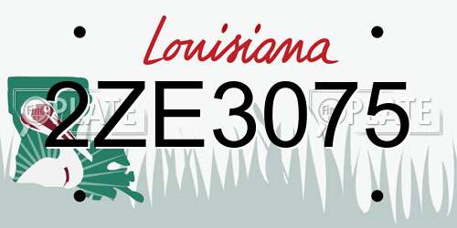 2ZE3075 Louisiana License Plate