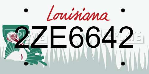 2ZE6642 Louisiana License Plate