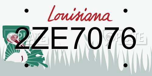 2ZE7076 Louisiana License Plate