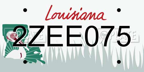 2ZEE075 Louisiana License Plate