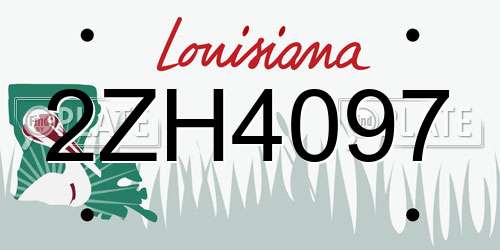 2ZH4097 Louisiana License Plate