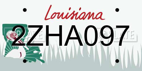 2ZHA097 Louisiana License Plate