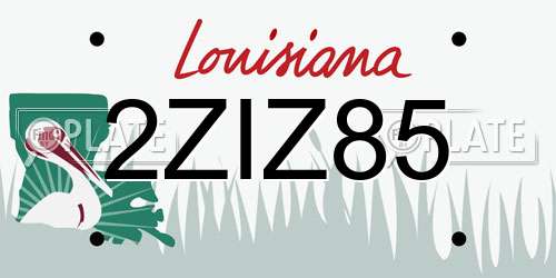 2ZIZ85 Louisiana License Plate