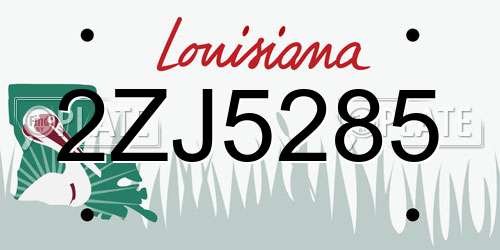 2ZJ5285 Louisiana License Plate