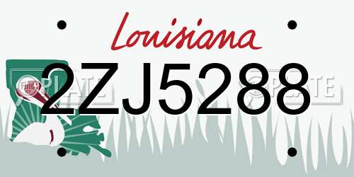 2ZJ5288 Louisiana License Plate