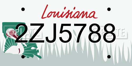 2ZJ5788 Louisiana License Plate