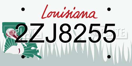 2ZJ8255 Louisiana License Plate