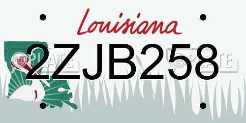 2ZJB258 Louisiana License Plate