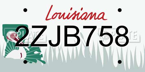2ZJB758 Louisiana License Plate