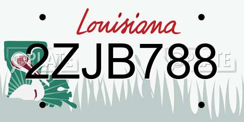 2ZJB788 Louisiana License Plate