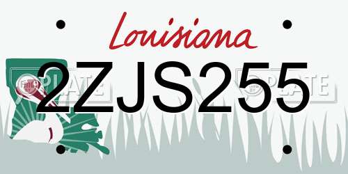 2ZJS255 Louisiana License Plate