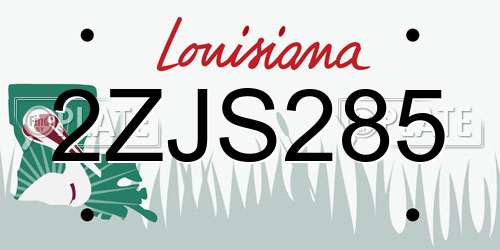 2ZJS285 Louisiana License Plate