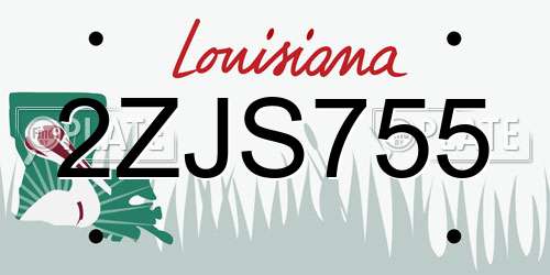 2ZJS755 Louisiana License Plate