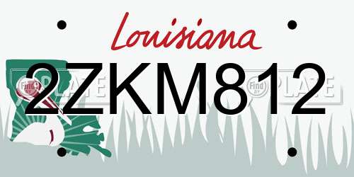 2ZKM812 Louisiana License Plate