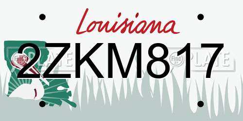 2ZKM817 Louisiana License Plate