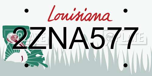 2ZNA577 Louisiana License Plate