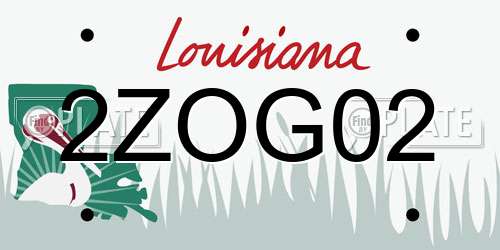2ZOG02 Louisiana License Plate