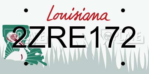 2ZRE172 Louisiana License Plate
