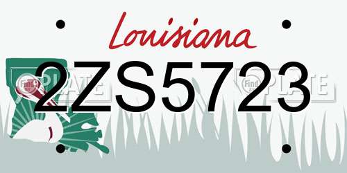 2ZS5723 Louisiana License Plate