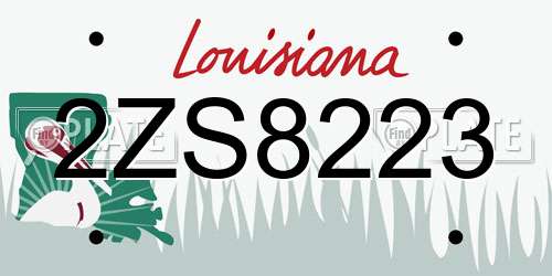 2ZS8223 Louisiana License Plate